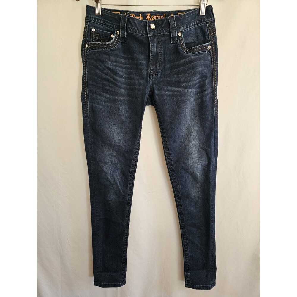 Rock Revival Jeans Women's Blue Denim Zea Skinny Size 29 - Picture 2 of 11